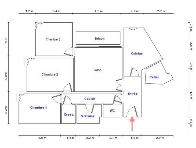 Appartement F4 à vendre - 4 pièces - 87.47 m2 - PARIS - 75019 - ILE-DE-FRANCE - Century 21 Flandre Crimée