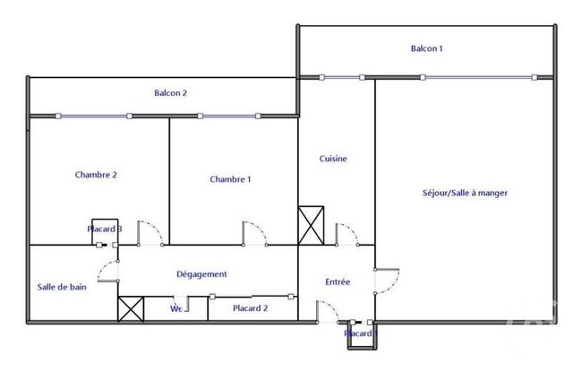 Appartement F3 à vendre - 3 pièces - 71.08 m2 - PARIS - 75019 - ILE-DE-FRANCE - Century 21 Flandre Crimée