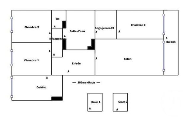 Appartement F4 à vendre - 4 pièces - 75.44 m2 - PARIS - 75019 - ILE-DE-FRANCE - Century 21 Flandre Crimée