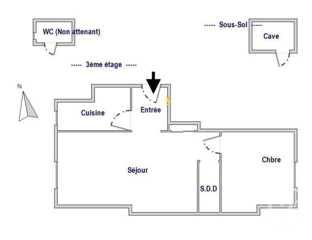Appartement F2 à vendre - 2 pièces - 34.43 m2 - PARIS - 75019 - ILE-DE-FRANCE - Century 21 Flandre Crimée