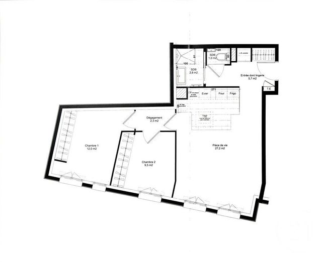 Appartement F3 à vendre - 3 pièces - 60.41 m2 - PARIS - 75019 - ILE-DE-FRANCE - Century 21 Flandre Crimée