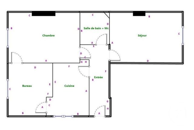 Appartement F3 à vendre - 3 pièces - 55.45 m2 - PARIS - 75019 - ILE-DE-FRANCE - Century 21 Flandre Crimée