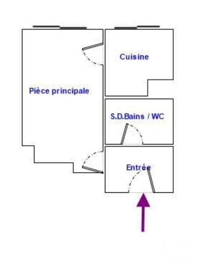 Appartement F1 à vendre - 1 pièce - 26.36 m2 - PARIS - 75019 - ILE-DE-FRANCE - Century 21 Flandre Crimée