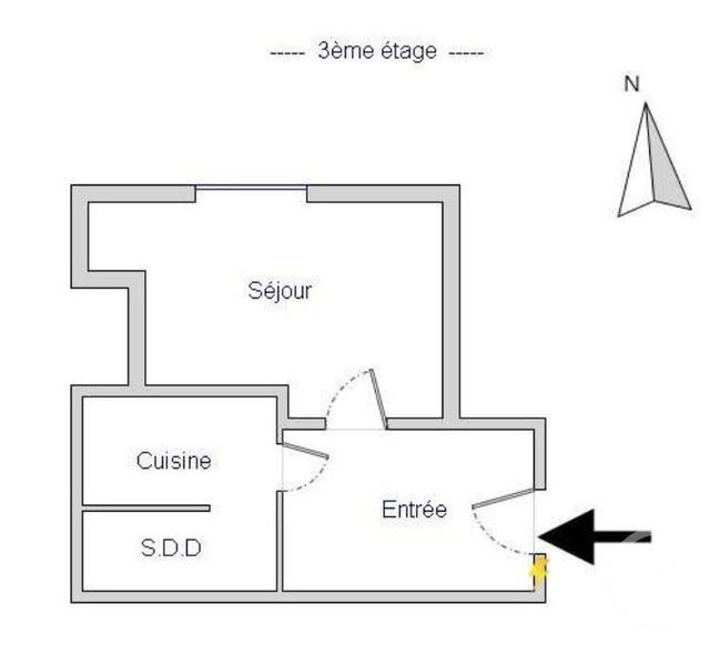 Appartement F1 à vendre - 1 pièce - 18.51 m2 - PARIS - 75019 - ILE-DE-FRANCE - Century 21 Flandre Crimée