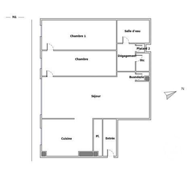 Afficher la photo en grand Appartement F3 à vendre - 3 pièces - 56.06 m2 - PARIS - 75019 - ILE-DE-FRANCE - Century 21 Flandre Crimée